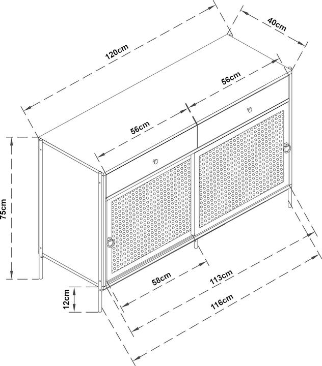 Actual product image En.Casa Stryn (120 x 40 x 75 cm)