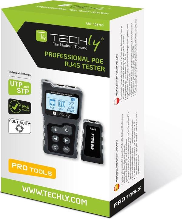 Image du produit Techly Testeur PoE RJ45 professionnel