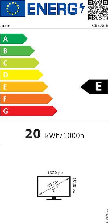 Energie-Label Acer CB272Esmiprx (1920 x 1080 Pixel, 27")