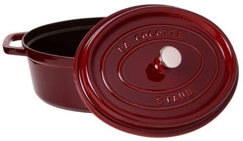 Actual product image Staub Roaster oval dark red (29 cm, Casserole + Stewpot, Cast iron)