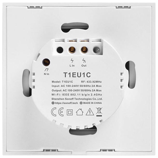Image du produit Sonoff Smart Switch WiFi + RF 433 T1 EU TX (2 canaux)