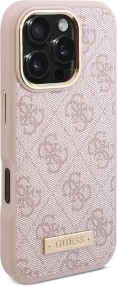 Actual product image Guess GUHMP16XU4GPRP iPhone 16 Pro Max 6.9" różowy/pink hardcase 4G Logo Plate MagSafe (Apple iPhone 16 Pro Max)
