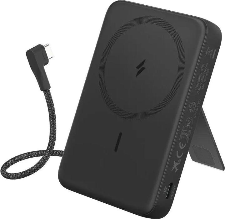 Anker Zolo PowerBank 10K magnetic Built-In USB-C Cable black (10000 mAh, 15 W, 37 Wh)