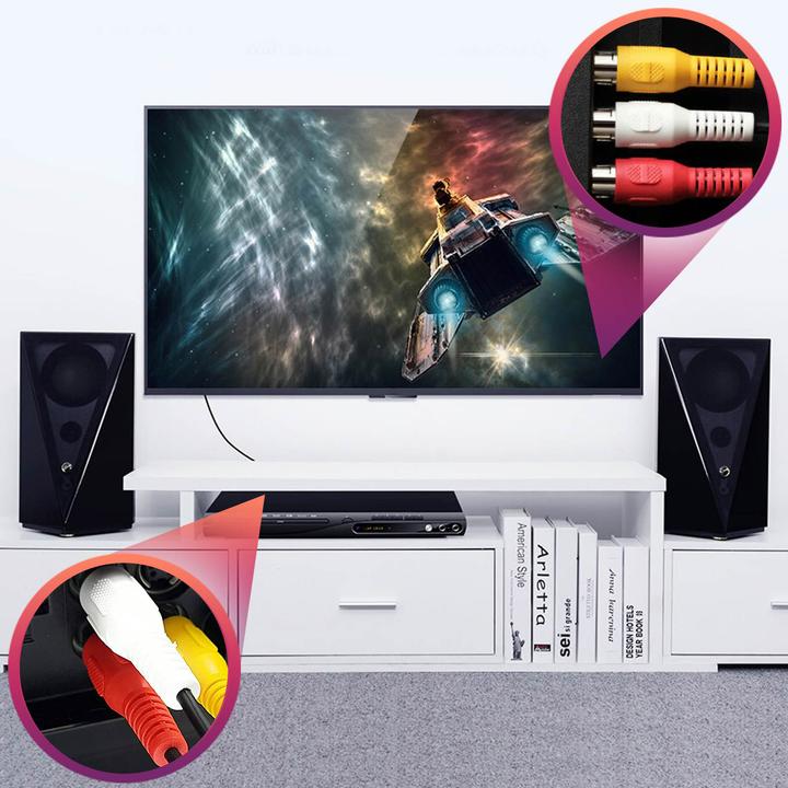 Produktbild LinQ 3x Cinch-Stecker auf 3x Cinch-Stecker Videokabel, Länge 5m - Schwarz (5 m)