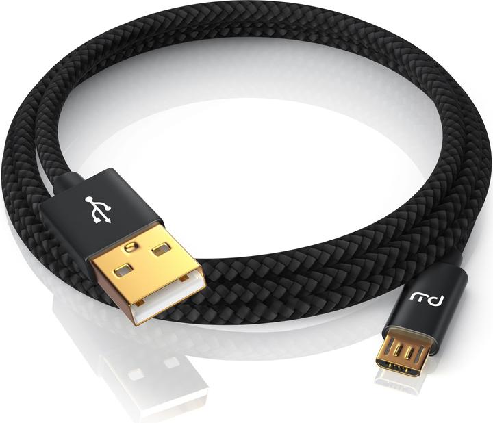 Produktbild Primewire Micro USB Kabel - 2,4A MicroUSB Schnellladekabel, Nylon, Metallstecker, Datenkabel Ladekabel (3 m, USB 2.0)