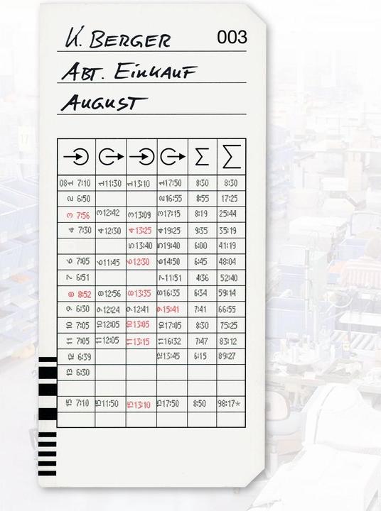 Image du produit Bürk Cartes de pointage, pour K 675, lot de 200, h x l 184 x 86 mm.