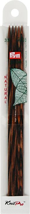 Produktbild Prym Strumpfstricknadeln Natural, farbig 3.50 mm, 20 cm, Karte 5 Stk., Birkenholz