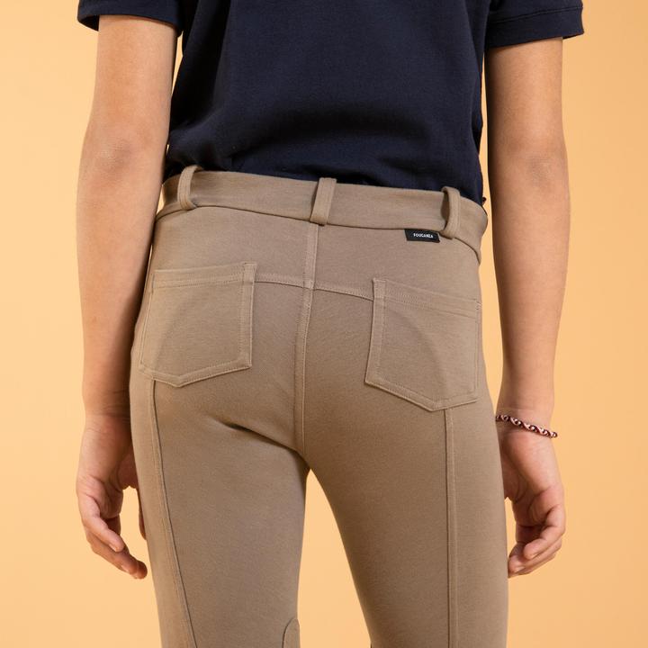 Actual product image Fouganza Riding breeches 140 knee patches children brown (164)