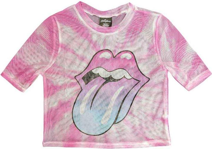 The Rolling Stones Pink Gradient Tongue Crop Top (Girlie)