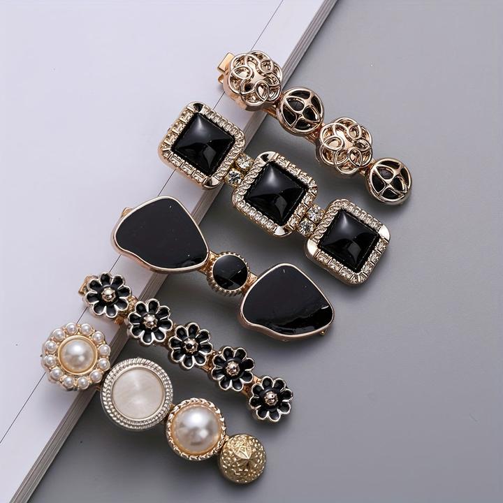 Activity Board 5pcs Elegante Haar Seite Clips Faux Perle Dekorative Haar Pony Clips Strass Pony Clips Trendy (5 Stk.)