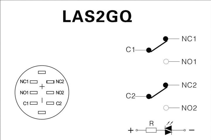 Produktbild Tru Components 701795 LAS2GQH-22E/G/12V/S/P Vandalismusgeschützter Drucktaster 2