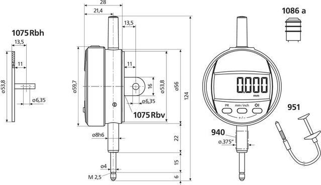 Actual product image Mahr Dial gauge MarCator 1075 R (1.25 cm)