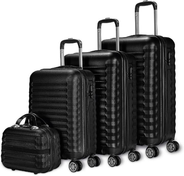 Actual product image Numada Luggage set 1. black 4 pieces (78 l, Hand luggage (up to 50 litres), M (50 - 90l), L (90 - 115l))