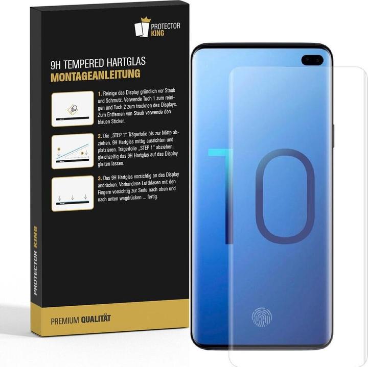 Produktbild Protectorking 2x echtes Tempered 9H Panzerhartglas 3D KLAR (6 Stück, Samsung Galaxy S10+)