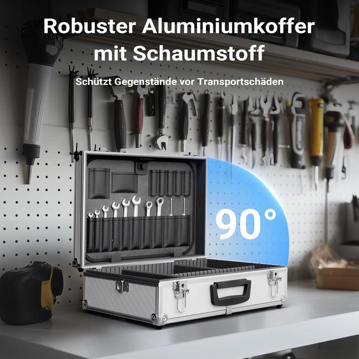 Produktbild Wiltec Alu Universalkoffer 46x33x15,2cm Werkzeugkoffer Schaumstoff Transportbox