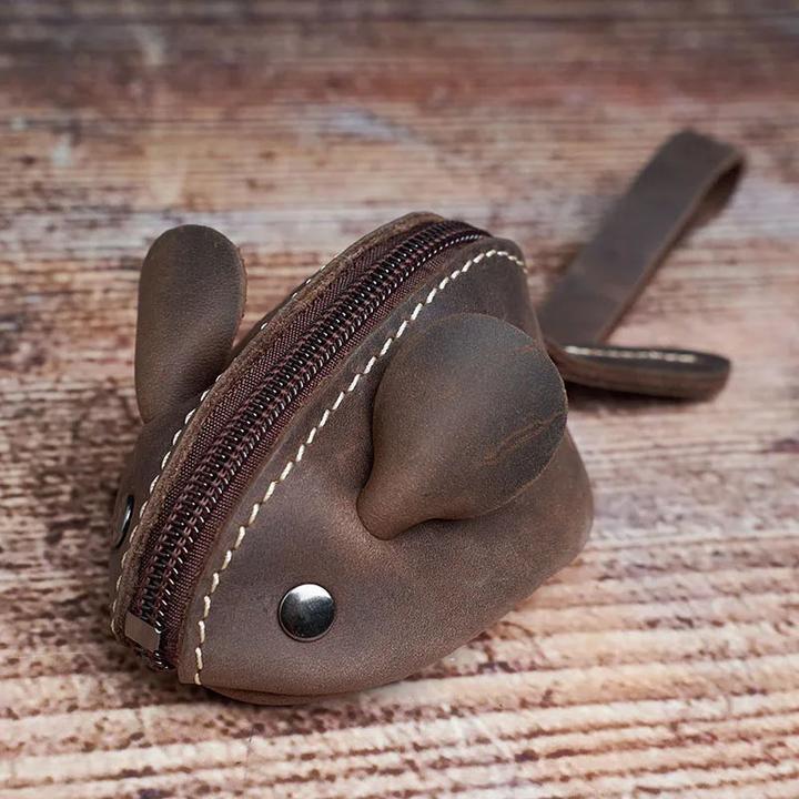 Only-Bags.Store Vintage Mini Mini Münze Brieftasche Echtes Leder Kleine Brieftasche Maus Aufbewahrungstasche