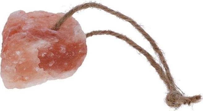 Kerbl Lick stone made of rock crystal salt 80g, with suspension rope