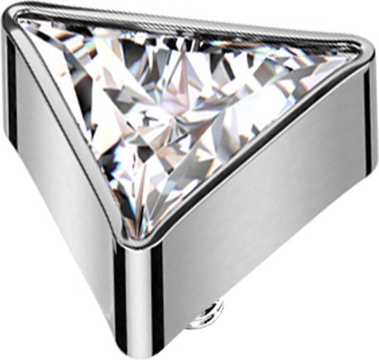 Produktbild Star Piercing Dermal Anchor dreieck silber Kristall silber (ohne Messing, Chirurgenstahl 316L)