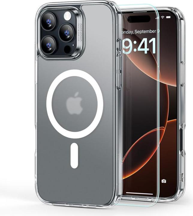 Actual product image ESR Classic Hybrid Halolock MagSafe Case + Tempered Glass for iPhone 16 Pro - Semi-Transparent (Apple iPhone 16 Pro)