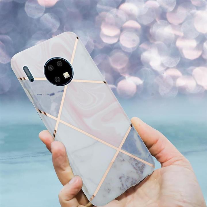 Image du produit Cadorabo Couverture IMD TPU Marbre coloré (Mate 30)