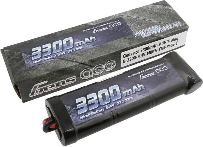 Actual product image Gens Ace Gens NiMH Battery 8.4V 3300mAh 7 Cells Flat (8.40 V, 3300 mAh)