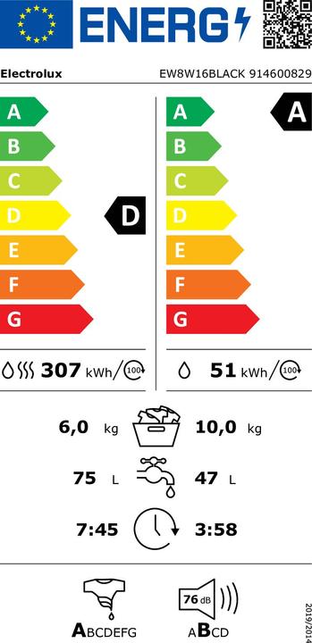 Energie-Label Electrolux EW8W16 800 Serie Ultracare