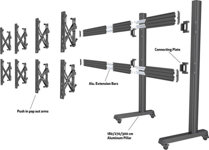 Image du produit Multibrackets Plaque de connexion, métal, pour série Pro, noir