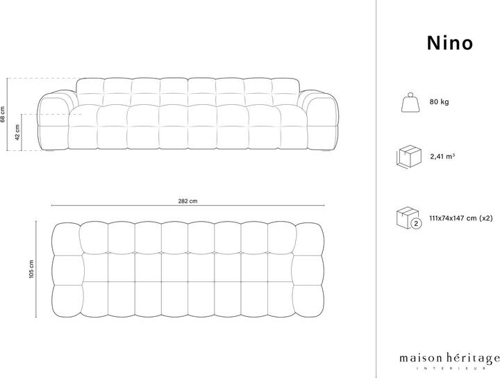 Actual product image Maison Heritage Nino (4-seater, 2 person sofa, 3-seater)