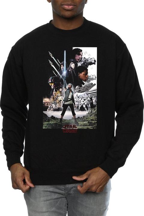 Actual product image Star Wars Mens The Last Jedi Character Poster Sweatshirt (L)