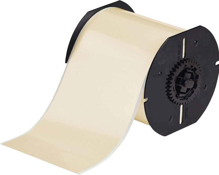 Actual product image Brady B30C-4000-569-TN, high performance polyester, tan (beige), glossy, 101.60 mm x 30.48 m, perma