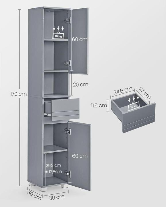 Actual product image Vasagle Jimmy G (30 x 30 x 170 cm)