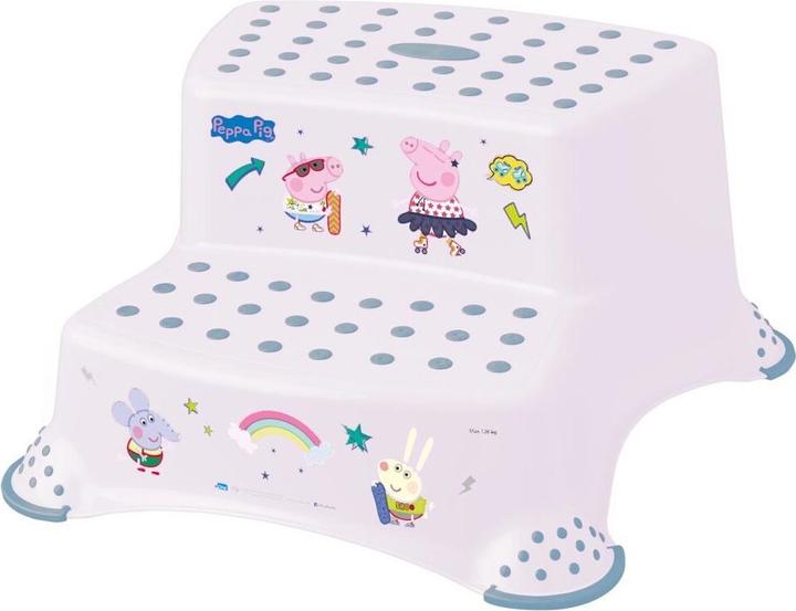 Actual product image keeeper kids step stool igor ""Peppa Pig"", nordic-white with imprint, max. load: 120 kg, with anti-slip