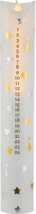 Productafbeelding Sirius Sara Adventskalender LED Kaars, Wit/Zilver/Goud, 29 cm (1 x)