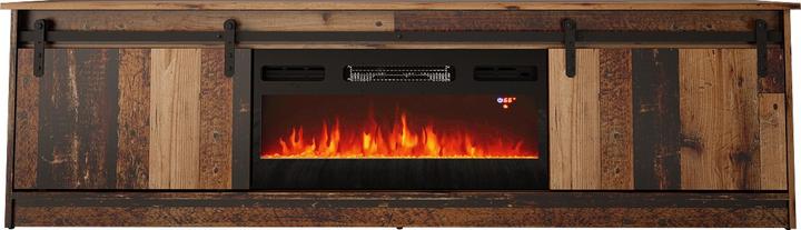 Actual product image Cama RTV GRANERO + Fireplace cabinet 200x56.7x35 Old wood