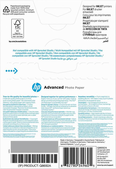 Image du produit HP Q8692a (250 g/m², 10 x 15 cm, 100 x)