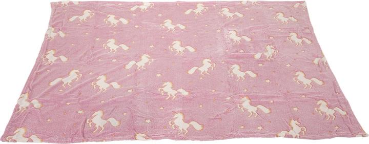 Toi-Toys Glow N fun Glow in the Dark blanket unicorn, 130x150cm (130 x 150 cm)