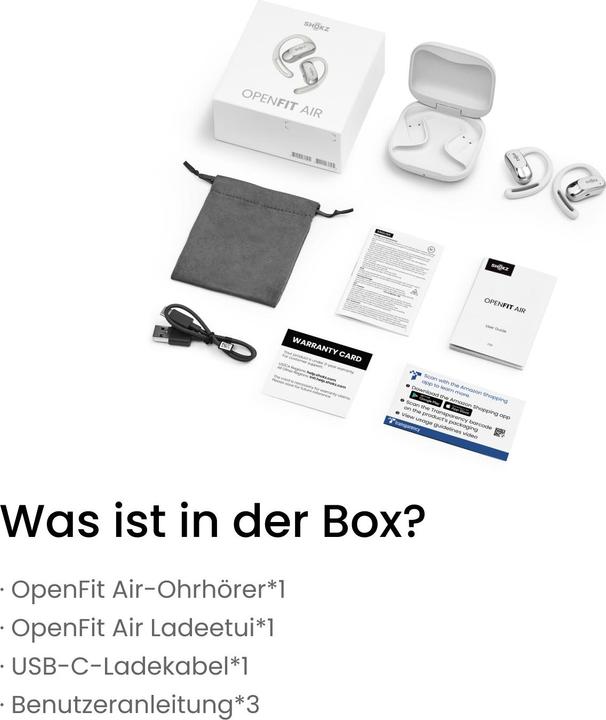 Produktbild Shokz OpenFit Air (NC, 6 h, Kabellos)