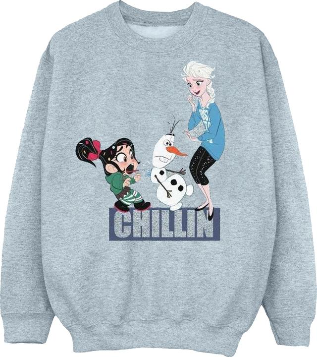 Actual product image Disney Girls Wreck It Ralph Elsa And Vanellope Sweatshirt (140, 146)
