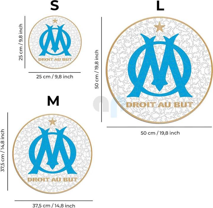 Immagine prodotto Iconic Olympique Marsiglia - Logo - Puzzle in Legno Taglia M (270 Pezzi) (270 pezzi)