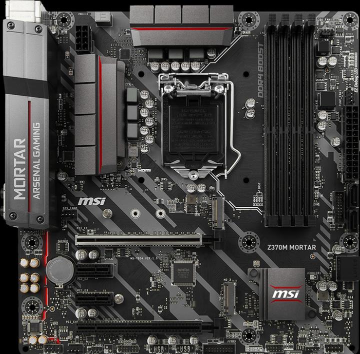 Actual product image MSI Z370M Mortar (LGA 1151, Intel Z370, mATX)