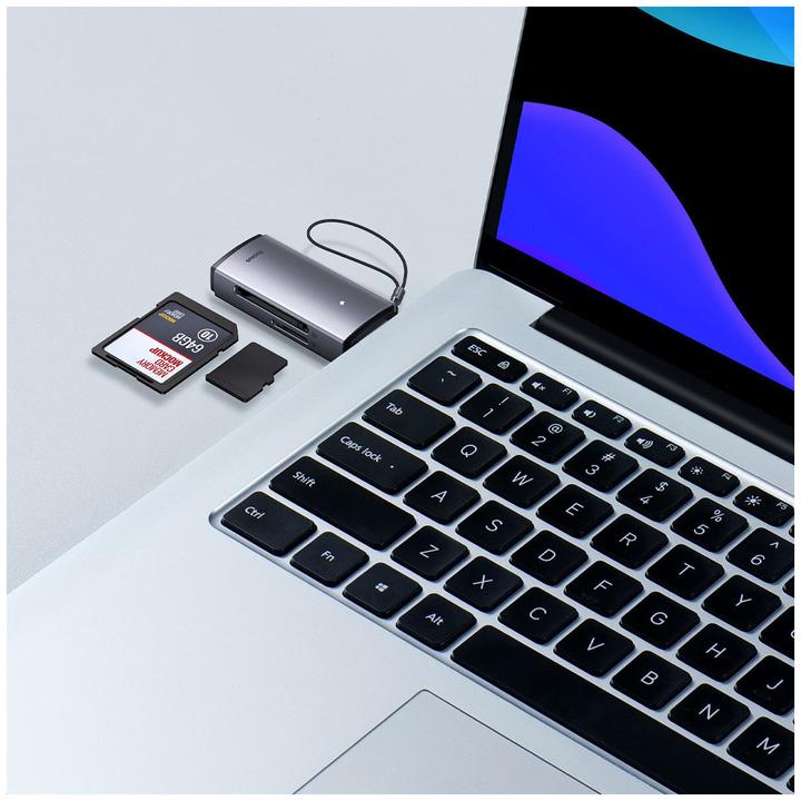 Image du produit Baseus Lite Series Lecteur de cartes USB-A vers SD/TF Gris (USB 3.0)