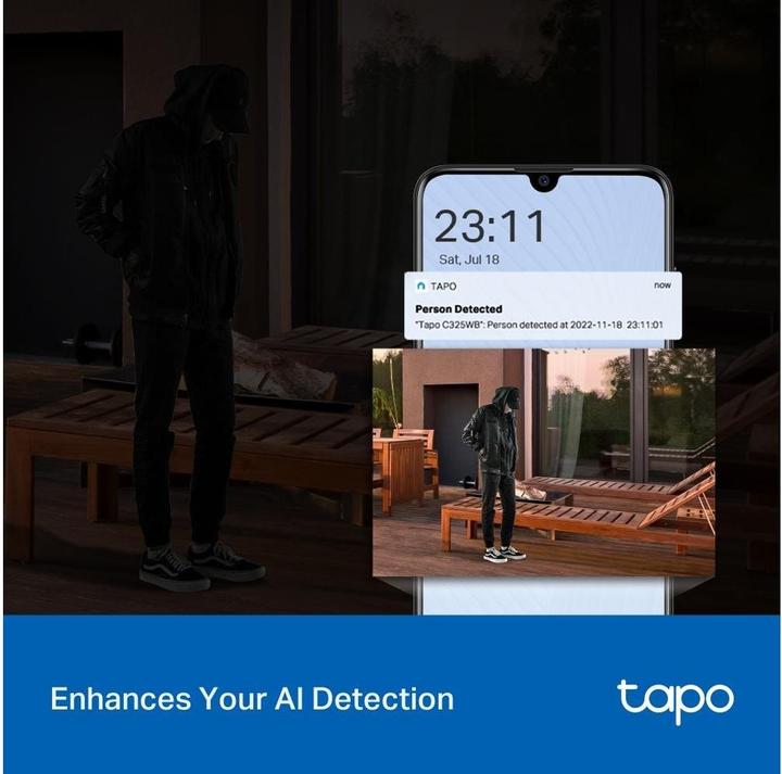 Image du produit TP-Link Tapo C325WB 4MP QHD Caméra d'extérieur ColorPro MicroSD (2688 x 1520 pixels)