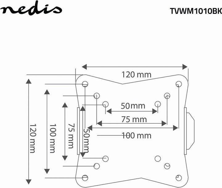 Image du produit Nedis Support TV mural fixe | 13-27 " | poids maximum de l'écran supporté : 30 kg | W minimal (Mur, 27", 30 kg)