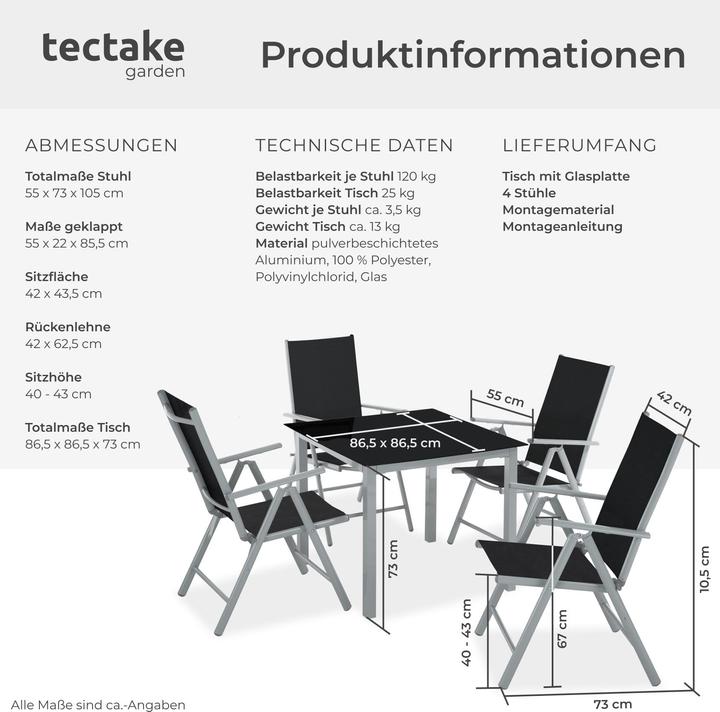 Produktbild tectake Sitzgruppe (86.50 cm)