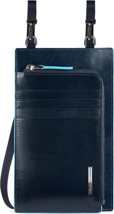 Piquadro Tasche, Leather Crossbody Bag, Blue, 11.5 x 19 x 2 cm, For Men