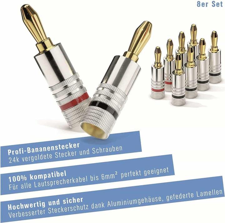 Produktbild Delock PureLink sonero Bananenstecker - schraubbar - 8er Set