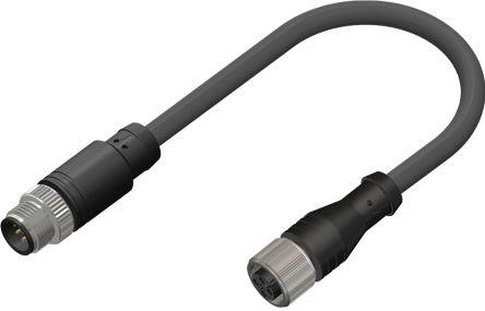 Actual product image Rs Pro Pre-assembled sensor cable 4-wire socket straight / M12 plug straight, length 10m
