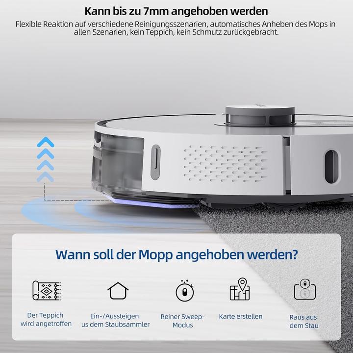 Produktbild Xiaomi Roidmi EVE MAX Saugroboter mit Wischfunktion Auto Absaugstation,5000Pa,75 Tage,250Min,App (Saugroboter)