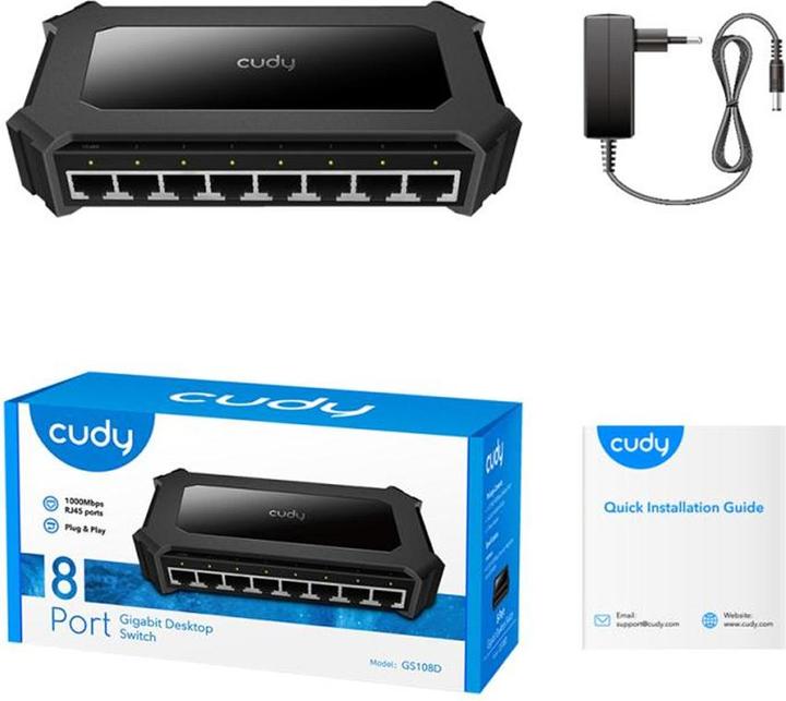 Produktbild Cudy GS108D network switch Gigabit Ethernet (10/100/1000) Black (8 Ports)