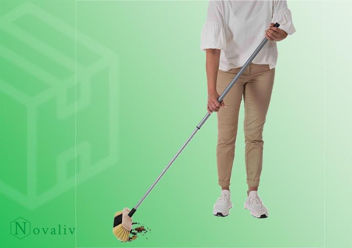 Produktbild Novaliv 1x Zimmerbesen mit Stiel I feine Kunstborsten I Handbesen Holz I Teleskopstiel I Stubenbesen (1 Stk.)